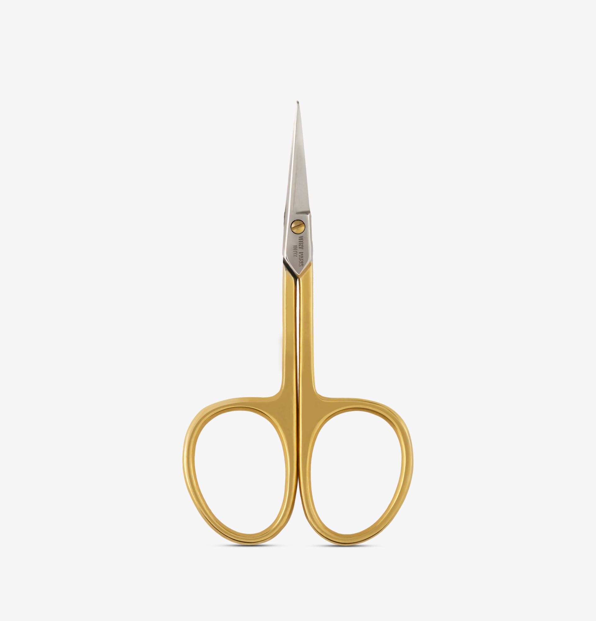 Ciseaux à peaux inox doré VITRY avec lames droites pour manucure précise – réf 4009