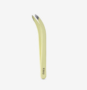 Pince à épiler club jaune Vitry pour porteurs de lunettes, mors crabe biais argenté - Réf 6027ZJ