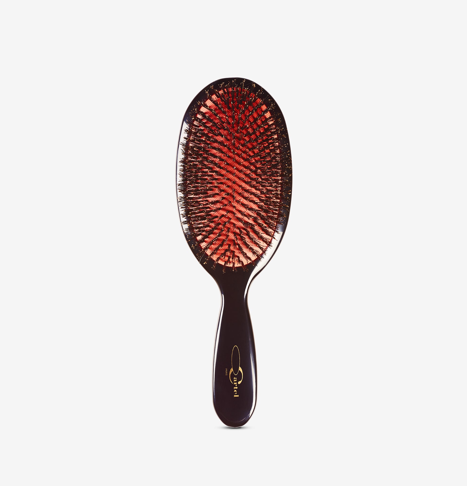 Brosse à cheveux brillance Cartel en poils de sanglier naturels avec coussin souple, démêlage doux et effet anti-statique – réf BP04 CARTEL