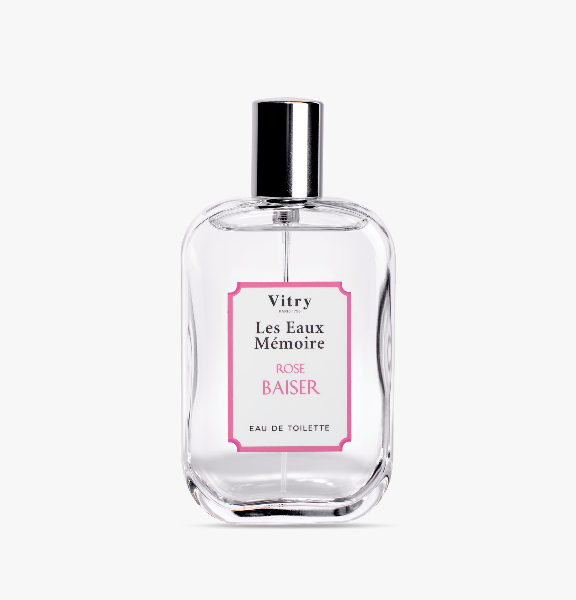Eau de Toilette Rose Baiser VITRY 100 ml aux notes floral avec vaporisateur rechargeable 15 ml – réf. ETR