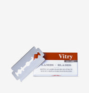 Boîte de 10 lames de rasoir Vitry en acier inoxydable double edge. Réf HLAM01