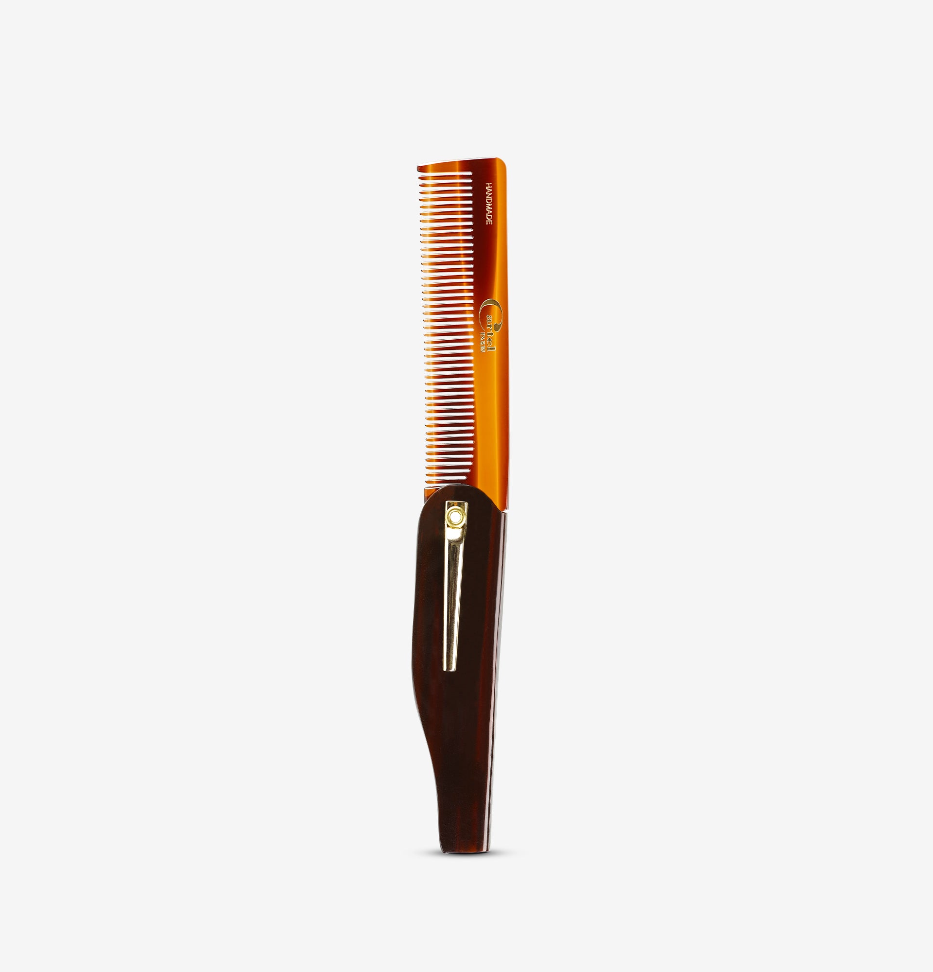 Peigne pliant en rhodoïd CARTEL pour cheveux et barbe format compact référence R7