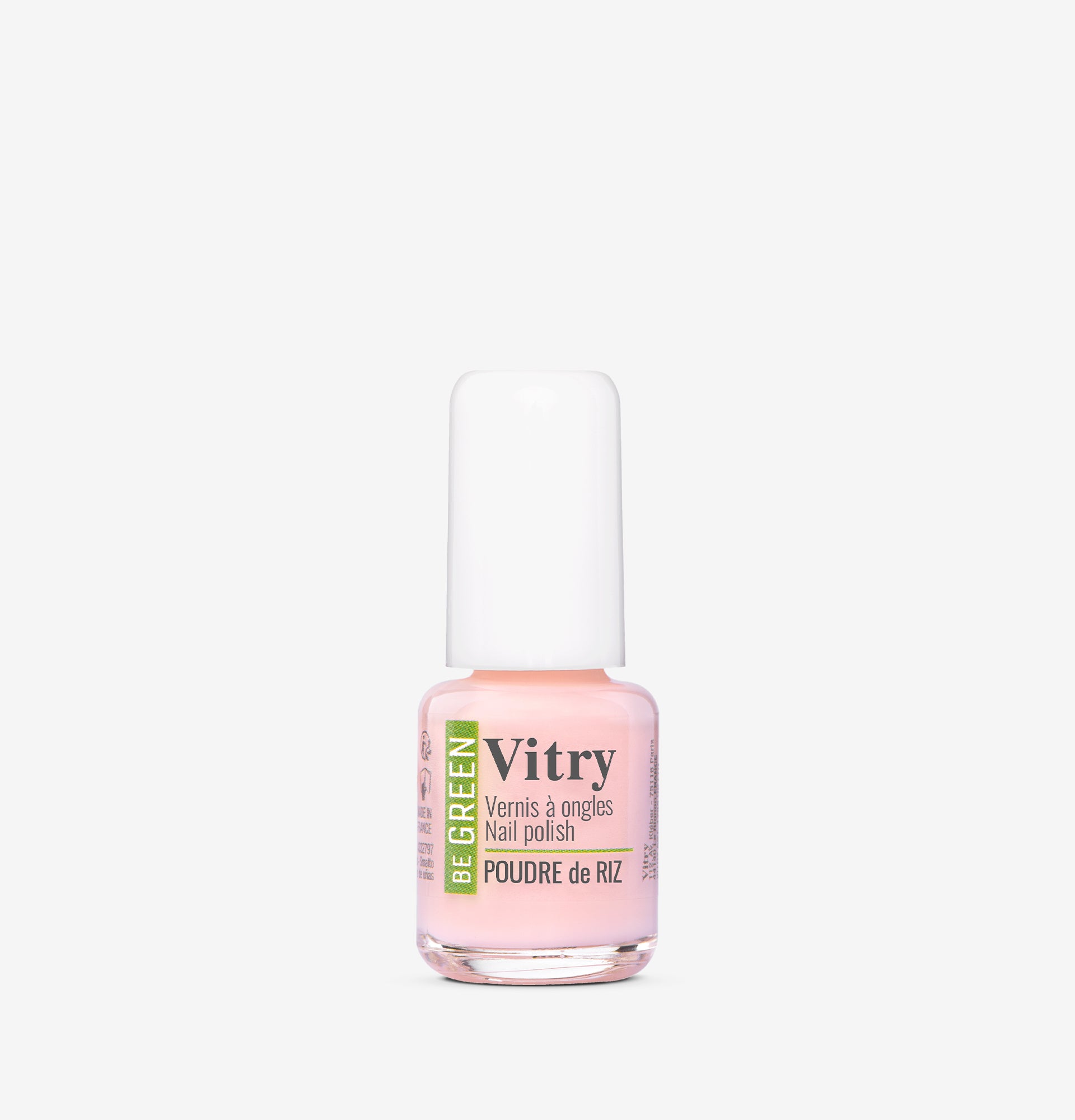 Flacon 6ml Vernis Be Green Poudre de Riz. Réf. VGREE028