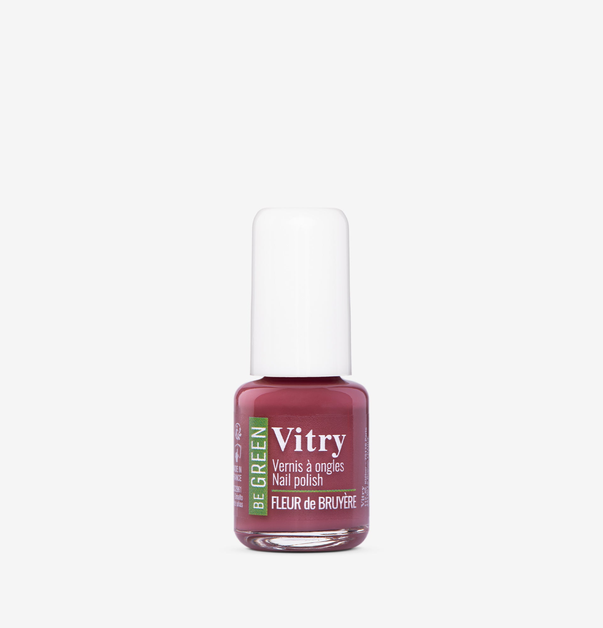 Flacon 6ml Vernis Be Green Fleur de Bruyere. Réf. VGREE045