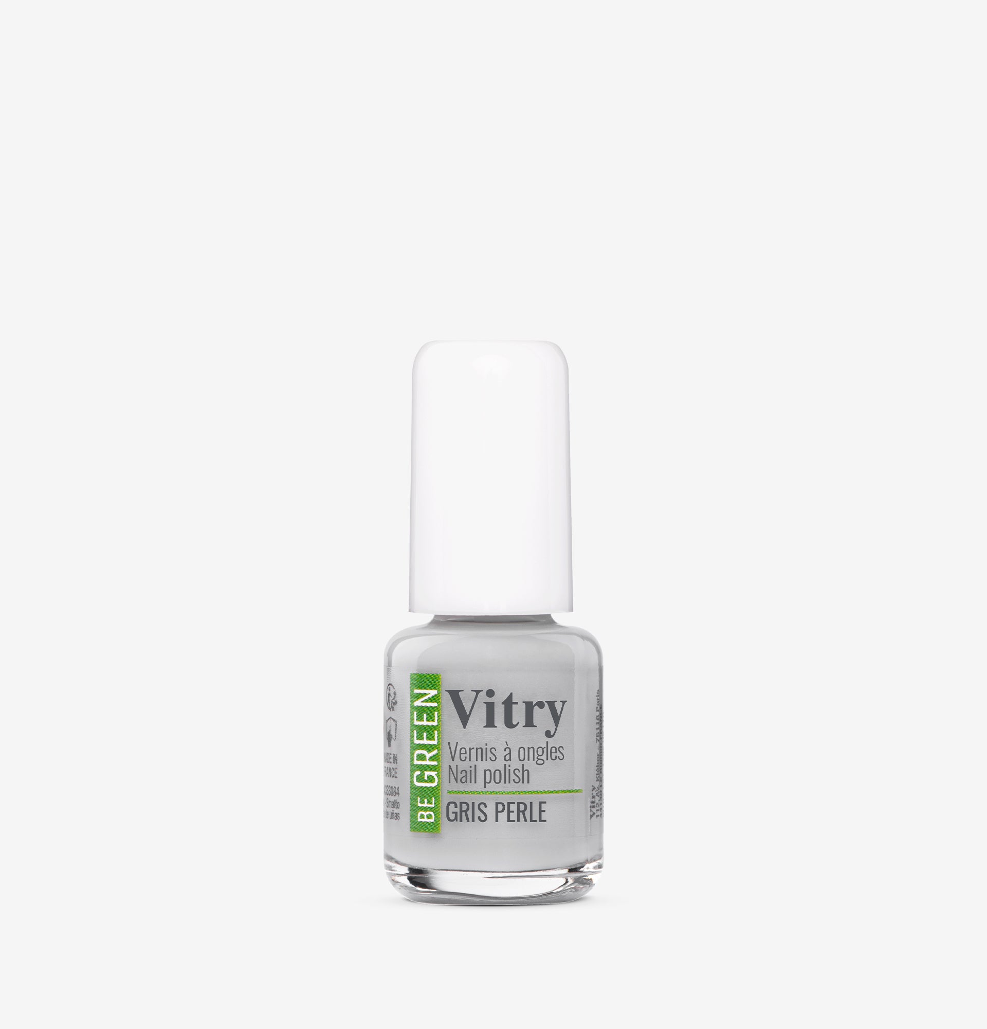 Flacon 6ml Vernis Be Green Gris Perle. Réf. VGREE057