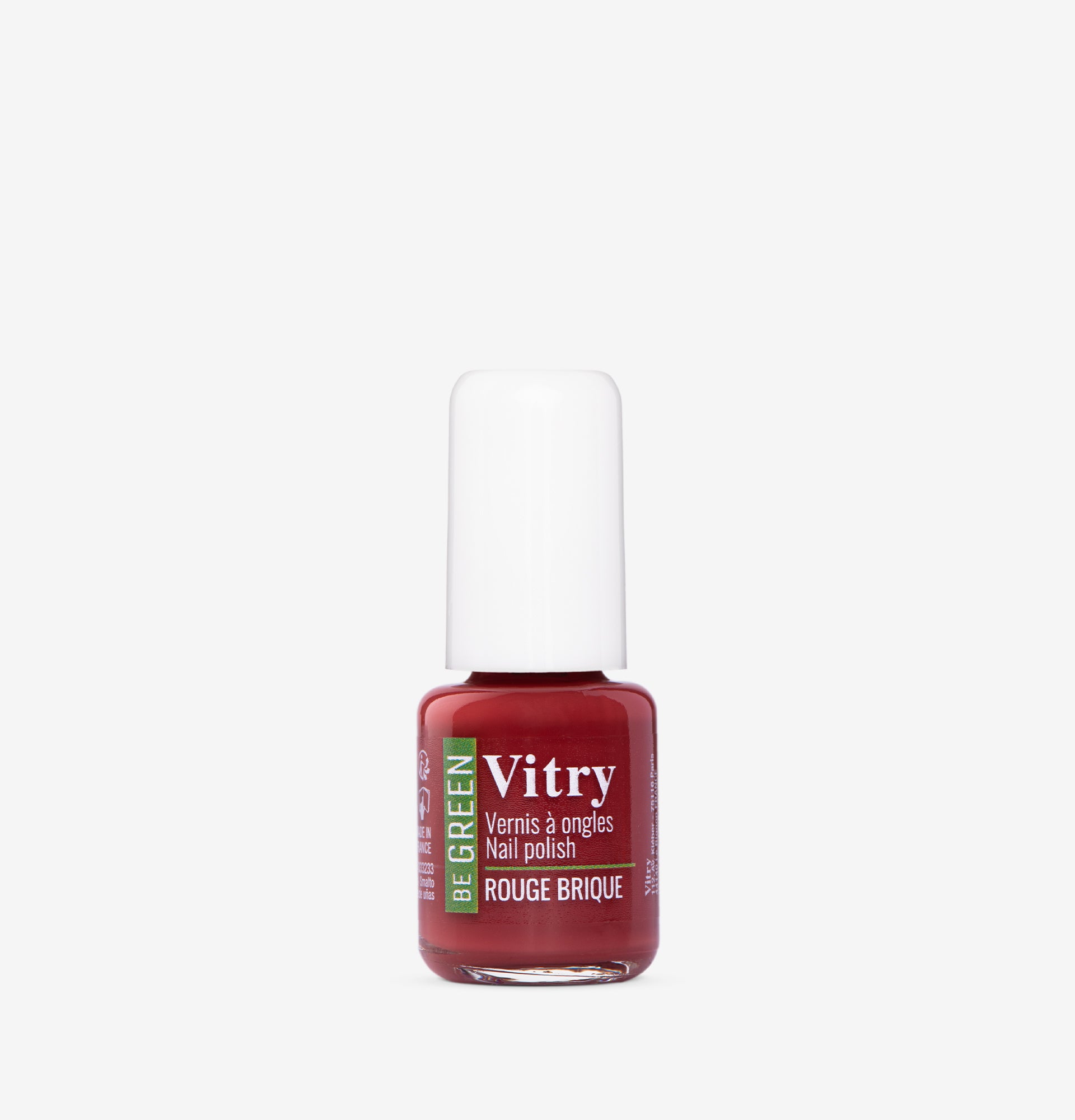 Flacon 6ml Vernis Be Green Rouge Brique. Réf. VGREE072