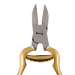 Vergoldete Inox-Nagelzange mit langem Griff